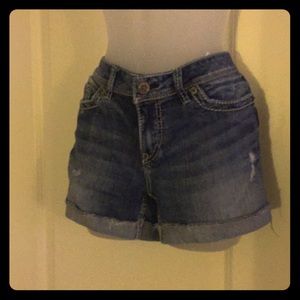 Silver jean shorts
